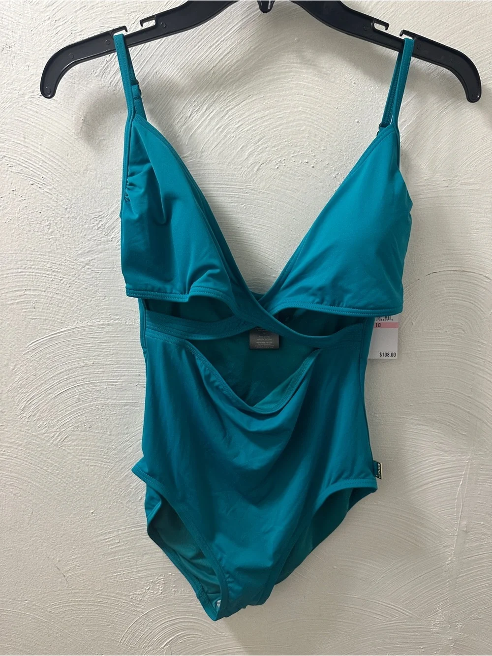 NWT Vince Camuto Womens  Cutout One Piece Swimsuit Size 10 (Color: Riviera